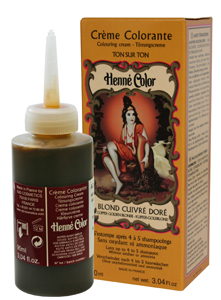 Crème Colorante Blond Cuivre Doré: henna based non permanent hair dye Copper Blonde